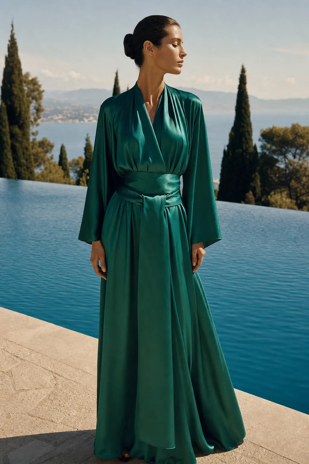 The Signature Wrap Long in Malachite Jade